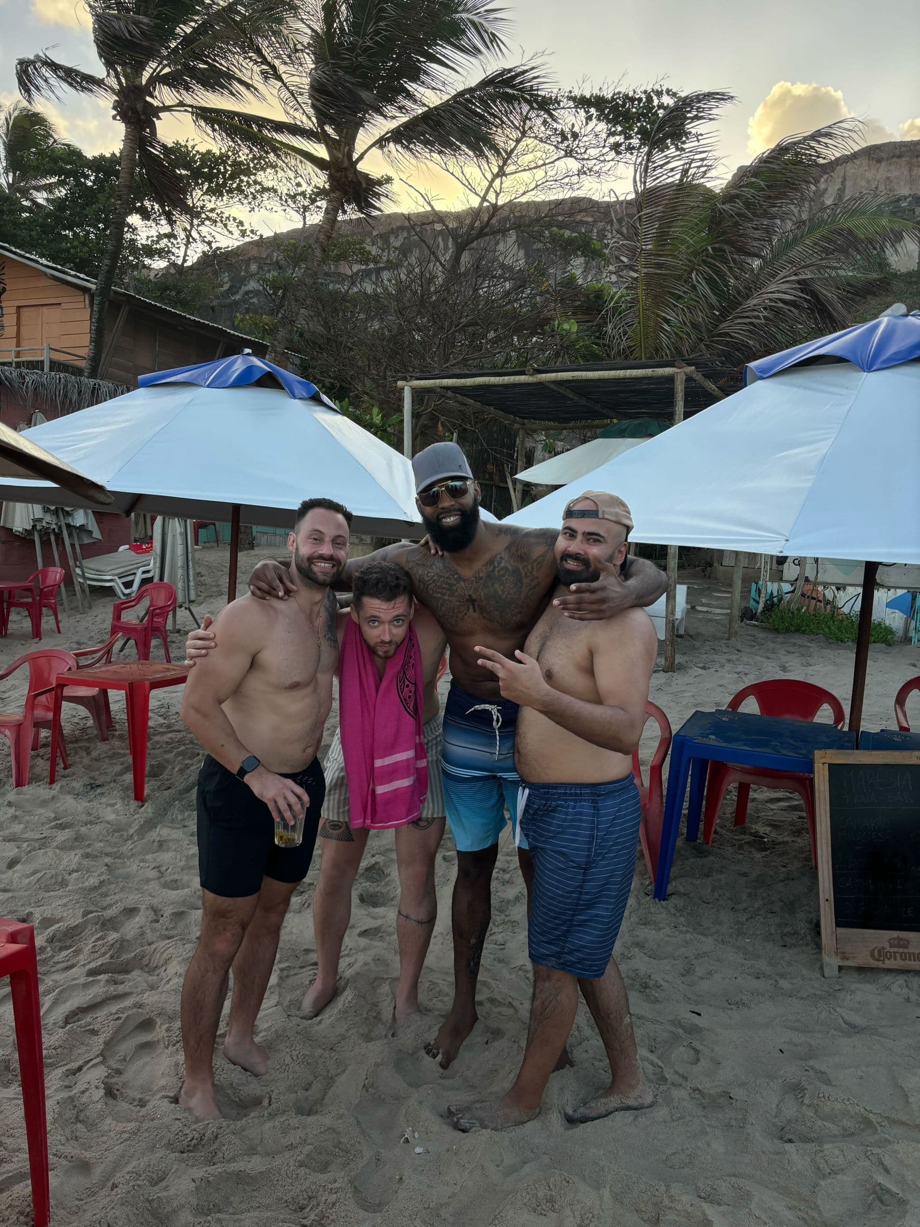 Community members at the beach